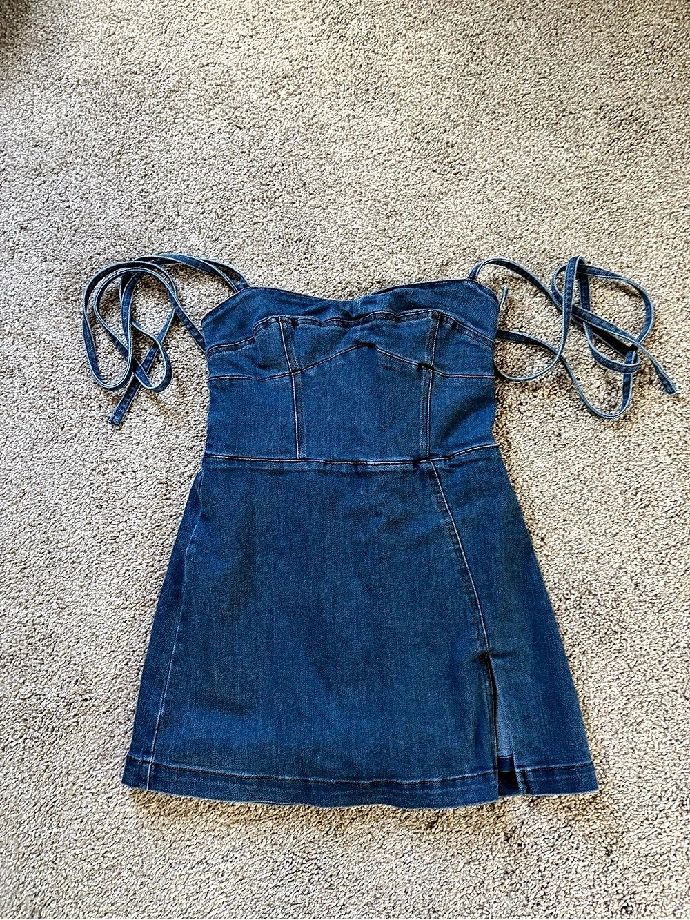 Denim Tie Mini Dress
